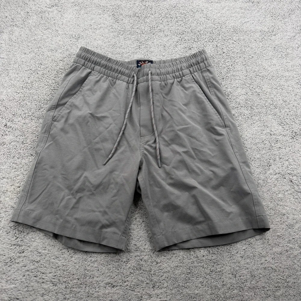 Faherty All Day Shorts Mens XS Light Gray Drawstring Lined Performance Stretch